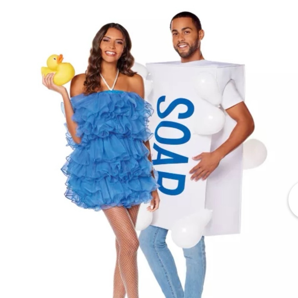 Pink loofah Ruffled Dress and soap Costume